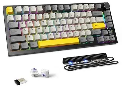 Zdjęcie produktu dla Klawiatura gamingowa mechaniczna bezprzewodowa bluetooth USB c dla graczy