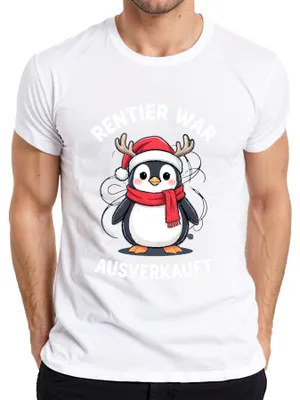 Obrázek produktu pro Reindeer was sold out Penguin Christmas funny gift Pánské tričko, bílé, XL