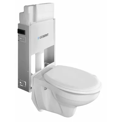 Produktbild von Aqualine Taurus Wand-WC mit UP-Spülkasten und Geberit Knopf, weiß
