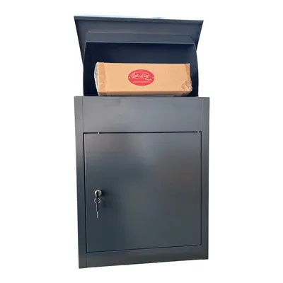 Immagine prodotto di Jet-Line® | Cassetta per pacchi | Cassetta per pacchi Cassetta postale con scomparto per pacchi taglia L | Metallo antracite 55x35x45,5 cm | Cassetta postale | chiudibile a chiave, incl. 2 chiavi