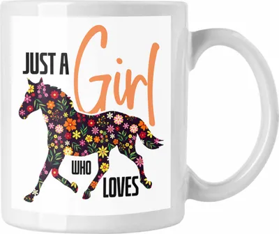Produktbild von Trendation - Pferde Tasse "Nur Ein Mädchen Das Pferde Liebt"  Geschenk für Pferdeliebhaber Reiterin (Weiß)