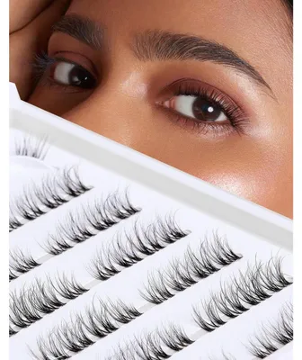 Productafbeelding van Clusterwimpers, natuurlijke halve wimpers, doe-het-zelf wimperverlenging, cat-eye wispy, 7 paar, DY19