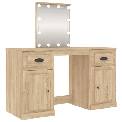 Obrázok produktu pre vidaXL Toaletný stolík s LED osvetlením Dub Sonoma 130x50x132,5 cm