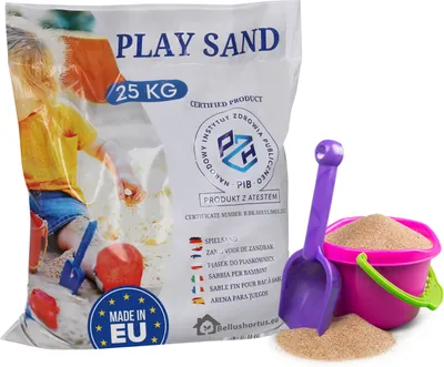 Produktbild von Gewaschener Sand für den Sandkasten 0-2 mm mit PZH-Zertifikat 25kg