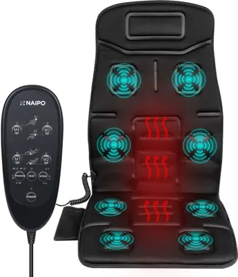 Produktbild von NAIPO Massagesitzauflage Wärmefunktion Rücken Massagegerät Vibrations Massagesitzkissen Massage Matte