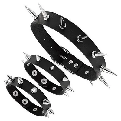Produktbild von Verstellbares Punk Rock Lederarmband mit Nieten