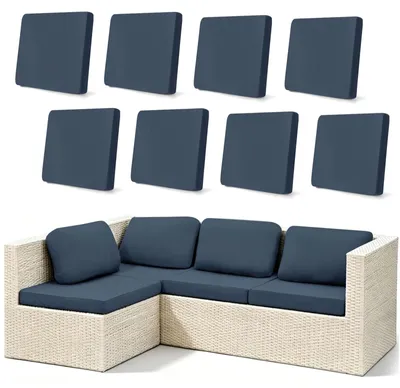 Produktbild von Set mit 8 Bezügen für Gartenkissen, Ersatzkissen für Gartenmöbel