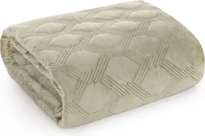 Zdjęcie produktu dla Narzuta na łóżko EUROFIRANY 170x210 cm beżowa narzuta pikowana