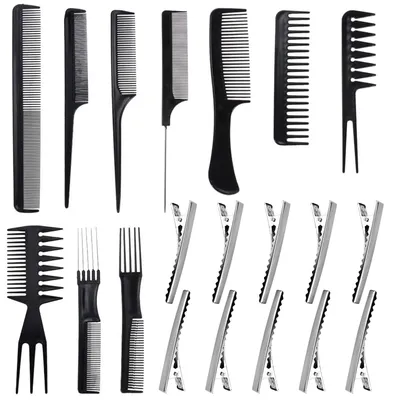 Productafbeelding van Styling kam kammen haarkam - Set van 20 stuks - PP - Met clips