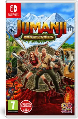 The image shows the game box for Jumanji: Wild Adventures for Nintendo Switch.