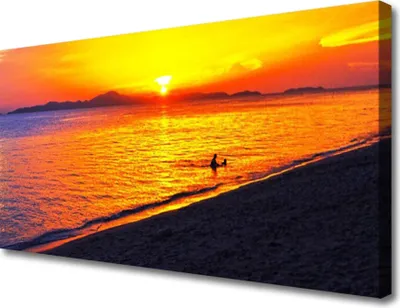 Produktbild von Tulup Leinwand-Bilder 100x50 Wandbild Canvas Kunstdruck Meer Sonne Strand Landschaft