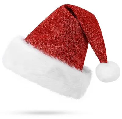 Produktbild von Nikolausmütze für Erwachsene, Plüsch, warm, rot mit drei Glöckchen