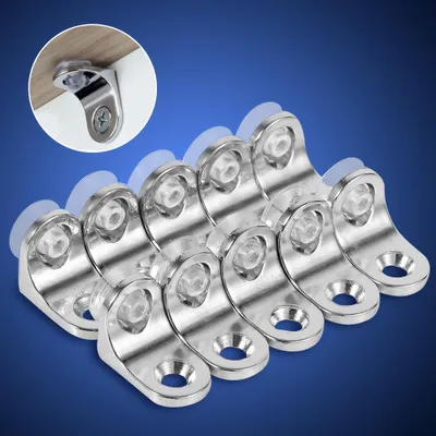 Produktbild von 10 Stück Zinklegierung, runde Ecken, Form, Regalhalter, Sauger für Glas, Holzbrett