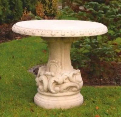 Produktbild von Casa Padrino Barock Gartentisch Hellbeige Ø 87 x H. 78 cm