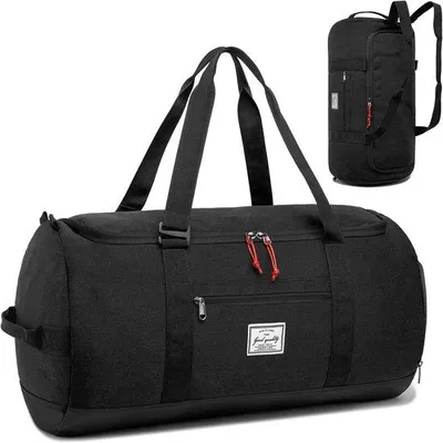 Produktbild von Sporttasche für Herren, groß, 60 Liter, als Reisetasche, Rucksack mit Schuhfach, Trainingsbag, Damen, Fitness, Sporttasche, schwarz, für Sport und Reisen