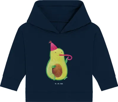 Produktbild von Mr. & Mrs. Panda Organic Baby Hoodie Avocado Geburtstag 24. - 36. Monat - French Navy - Geschenk, Feier, Kapuzensweatshirt, Frucht, Kapuzenshirt, Party, Überraschung