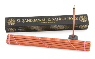 Produktbild von Räucherstäbchen Tibetan Line Sugandhawal Sandelholz Berk HS-523 27 Stäbchen plus Halter