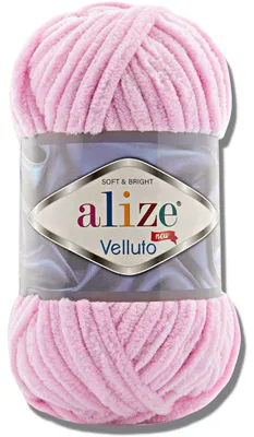 Obrázok produktu pre Alize 1x 100 g Velluto hrubá vlna, jednofarebná, ženilková, háčkovanie, pletenie (Baby Pink | 31)