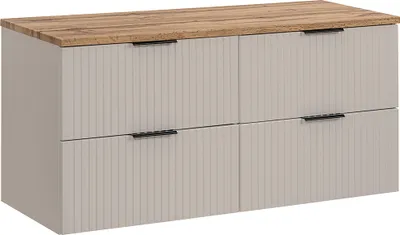Produktbild von Waschtischunterschrank 120cm, in kaschmir und Eiche, ADELAIDE-56-CASHMERE