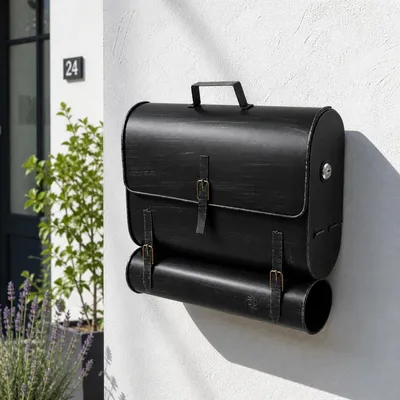 Produktbild von Briefkasten Schultasche mit Zeitungsrolle Stahl lackierte Oberfläche