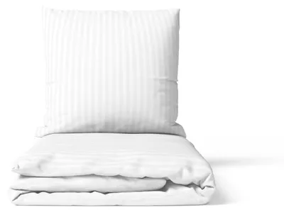 Produktbild von 2-tlg Premium Damast Bettwäsche 155x220 + 80x80 cm mit YKK Reißverschluss Garnitur weiß