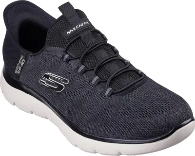 Produktbild von Skechers Herren Sneaker Summits Key Pace Slip-In, Schwarz, EU 41, vegan, aus Textil und Synthetik, mit Air-Cooled Memory Foam Innensohle und Fersenkissen
