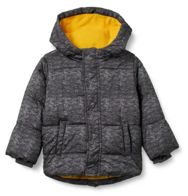 Produktbild von A. Essentials Jungen Warme Winter Pufferjacke mit Kapuze, Dunkelgrau Meliert, 2