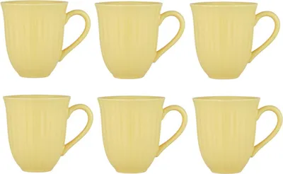 Produktbild von 6er Set Kaffeebecher, Tassen MYNTE Lemonade gelb für 300ml Steingut Ib Laursen