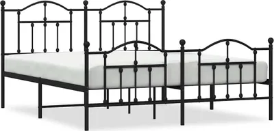 Produktbild von vidaXL Bettgestell mit Kopf- und Fußteil Metall Schwarz 183x213 cm
