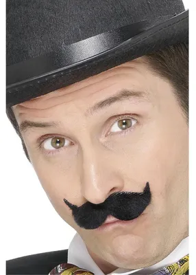 Image de Smiffys - Moustache pour homme - Accessoire « Edwardian » - Polyester SM438 (taille unique) (noir)