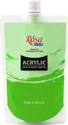 Produktbild von ROSA Studio Acrylfarbe 200 ml im Beutel, 55 Farbtöne - Gelbgrün (442)