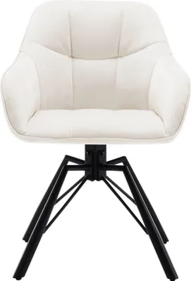 Productafbeelding van Famanu Keukenstoelen - Draaibare stoelen - Set van 2 - Wit