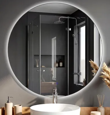 Immagine prodotto di Specchio da bagno Vendula con illuminazione a LED | Colore: trasparente/vetro | Dimensioni: 80x3x80 cm