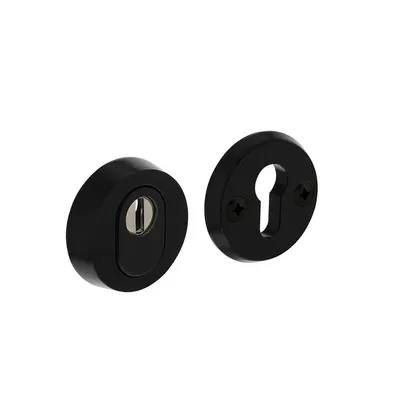 Produktbild von Sicherheitsrosettenpaar Intersteel PZ rund mit Kernziehschutz schwarz matt Ø 60 mm