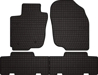 Produktbild von Gummifußmatten passend für Toyota RAV4 III (SUV, Bj. 2006-2013) –  schwarz, passgenau, mit Befestigungen set 4 Stk. - Gummi-Automatten
