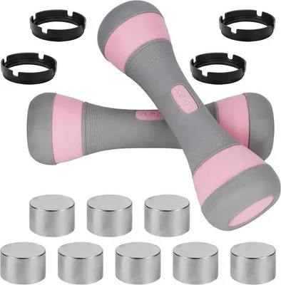 Obrázek produktu pro Sada nastavitelných činek pro muže a ženy – 10 závaží – 1–2 kg / 2,2–4,4 lb – fitness doma, v posilovně a na pilates