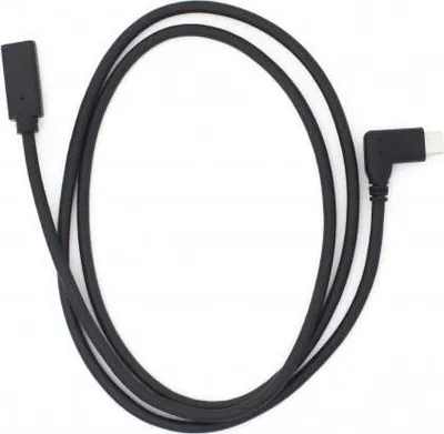 Produktbild von SYSTEM-S USB 3.1 Kabel 100 cm Typ C Stecker zu Buchse Winkel in Schwarz