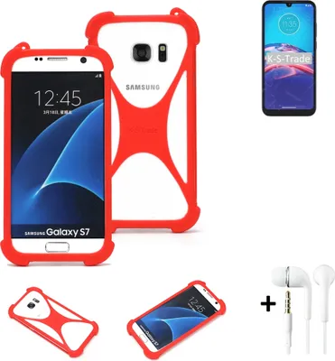 Produktbild von Handy-hülle + Kopfhörer kompatibel mit Motorola Moto E6i Schutz-hülle Bumper Silikon Schutz Hülle Cover Case Silikoncase Silikonbumper TPU