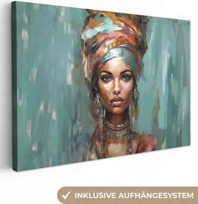 Zdjęcie produktu dla MuchoWow® - Obraz na płótnie - Kobieta - Sztuka - Biżuteria - Portret, fototapeta, dekoracja ścienna, obrazy do salonu, 120x80cm