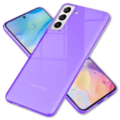 Obrázok produktu pre NALIA Priehľadné neónové puzdro na mobilný telefón Samsung Galaxy S22, priehľadné farebné svietiace nežltnúce, tenké robustné ochranné puzdro fialové
