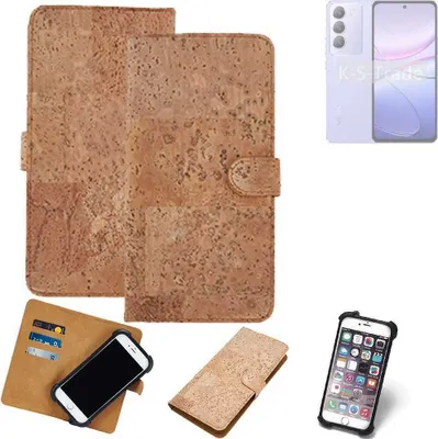 Produktbild von K-S-Trade Hülle kompatibel mit Vivo V40 SE 5G  Kork Handyhülle Cover  Schutzhülle TPU Case Bumper in Hellbraun, (1x)