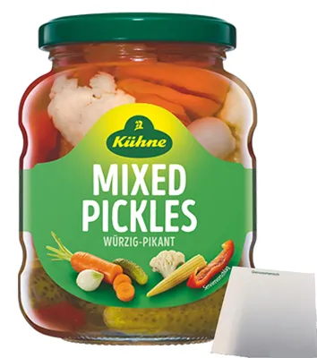 Produktbild von Kühne Mixed Pickles (330g Glas) + usy Block