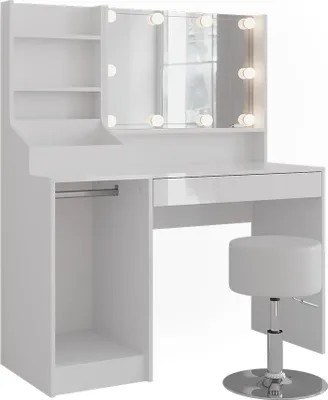 Obrázek produktu pro Toaletní stolek Vicco Sherry Bílá/bílý vysoký lesk 119.8 cm 5 dílů, Model 57595