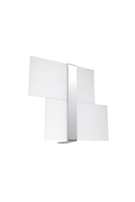 Produktbild von Wandlampe Modern "Nadia" Chrom Weiß Glas Metall 2-flammig Wandleuchte Wohnzimmer Schlafzimmer Flur