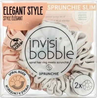 Image de Invisibobble Sprunchie Slim Hair Erasers Bella Chrome, 2 pièces