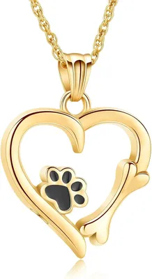 Imagen del producto de Collar con urna en forma de corazón, para guardar cenizas, color dorado, para perros y gatos