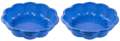 Produktbild von 2x Sandkasten Blume Planschbecken Buddelkasten Sandkiste Kinderpool Kunststoff
