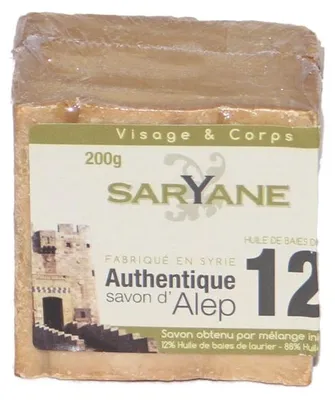 Produktbild von Aleppo Seife, Olivenölseife mit 12% Lorbeeröl, 200 g, handgemacht
