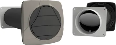 Produktbild von Optimairo N49051 Thermo-Mauerkasten, Lüftungsgitter Mauerdurchführung Rückstauklappe, energieeffizient, Kunststoff, anthrazit/grau, 350-680 mm, NW125