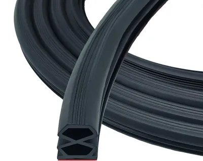Produktbild von Selbstklebendes Dichtungsband schwarz 10 mm x 12 mm - Türen Fenster Gummidichtung - Stoßschutz schalldicht wasserdicht - 6 m
